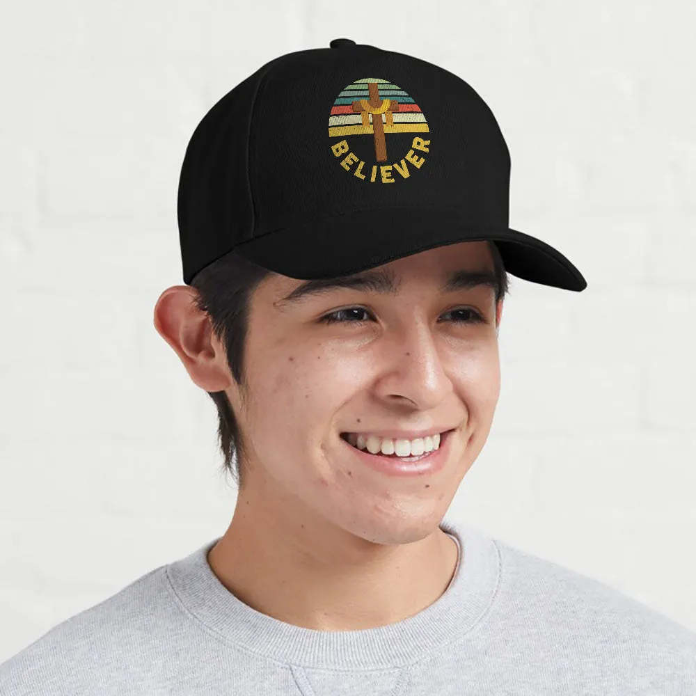 Retro Believer Cross Jesus My Lord Savior Christian Faith Cap