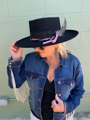 Stetson "Black Kings Row" Raspberry Band Hat