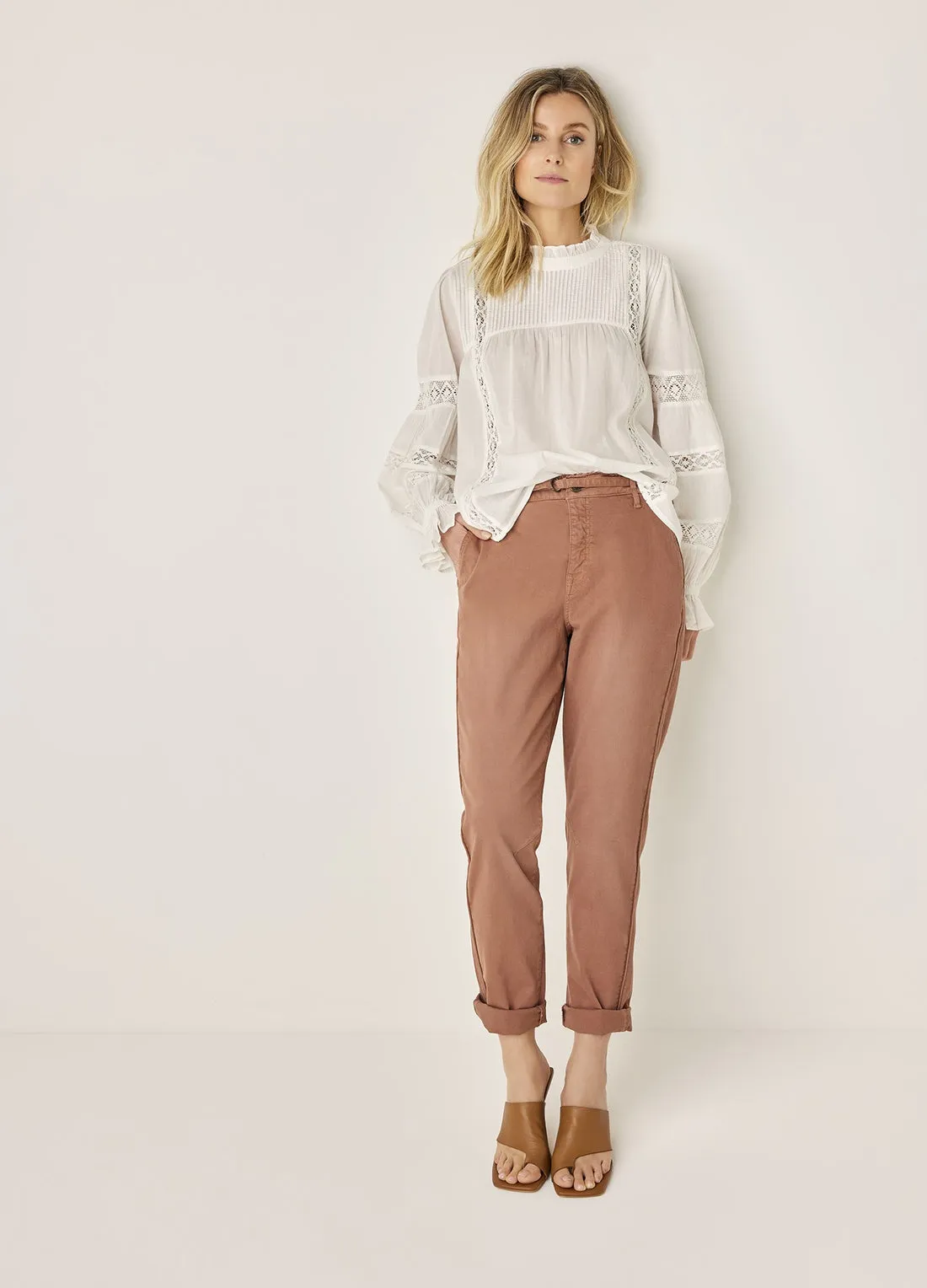 Summum Voile Lace Applique Cotton Top