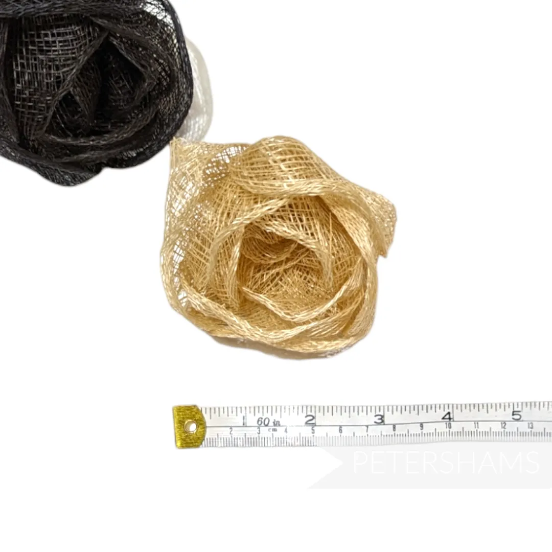 'Tabitha' Small Sinamay Cabbage Rose Flower Millinery Hat Mount