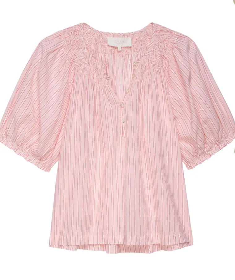 THE GREAT~Smocked sleep shirt- Slumber Stripe