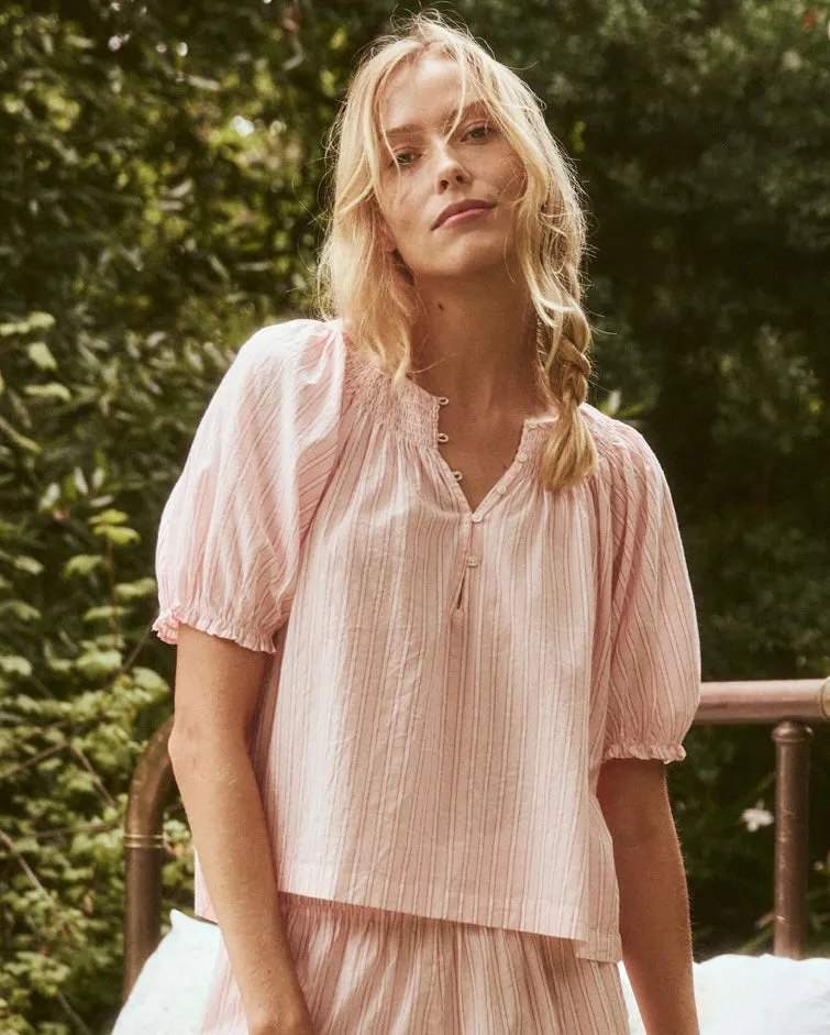 THE GREAT~Smocked sleep shirt- Slumber Stripe