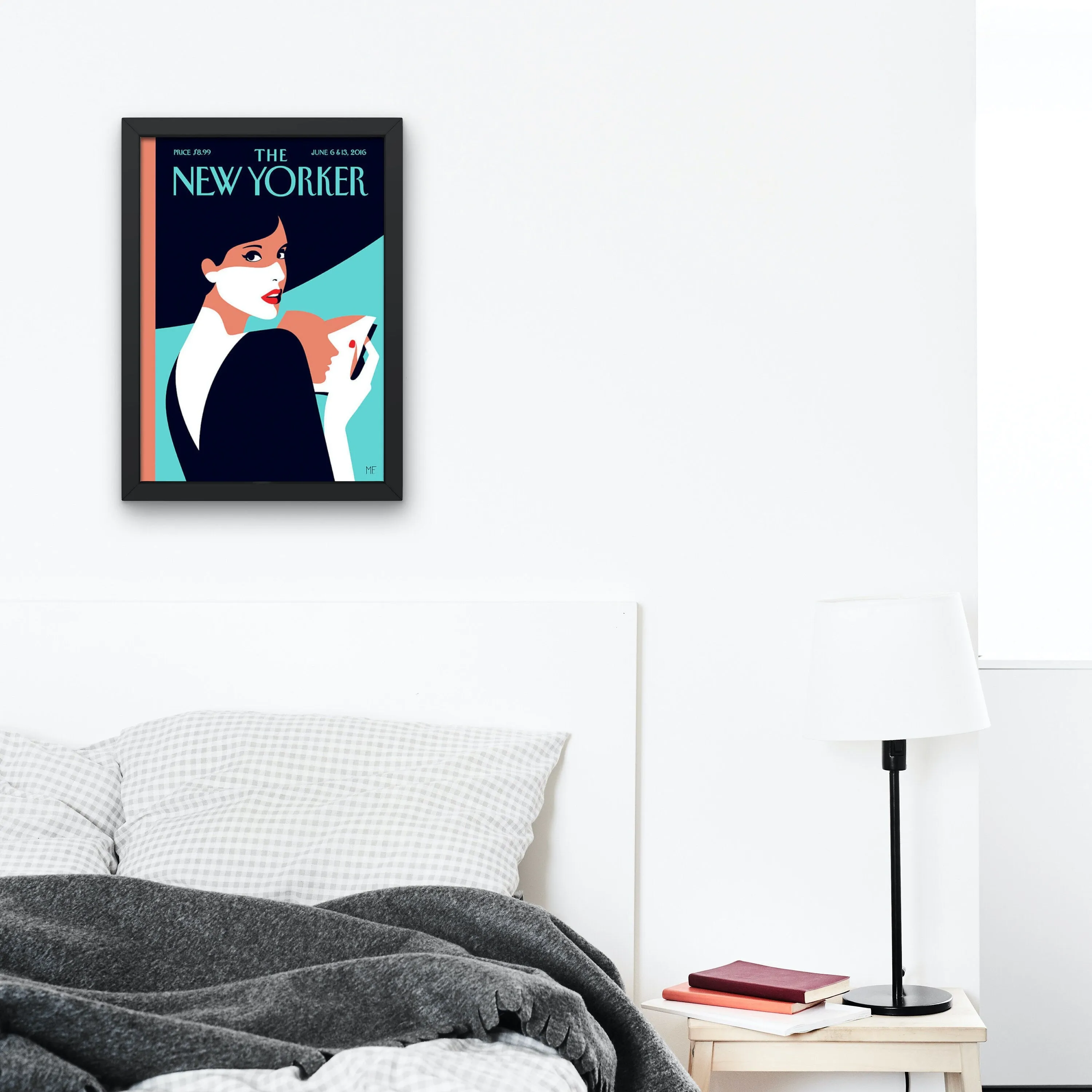 The New Yorker Lady Wearing Hat Page Turner June 2016 Edition PRINTABLE ART, The New Yorker Magazine Print, Trendy Magazine Art, Glam Decor
