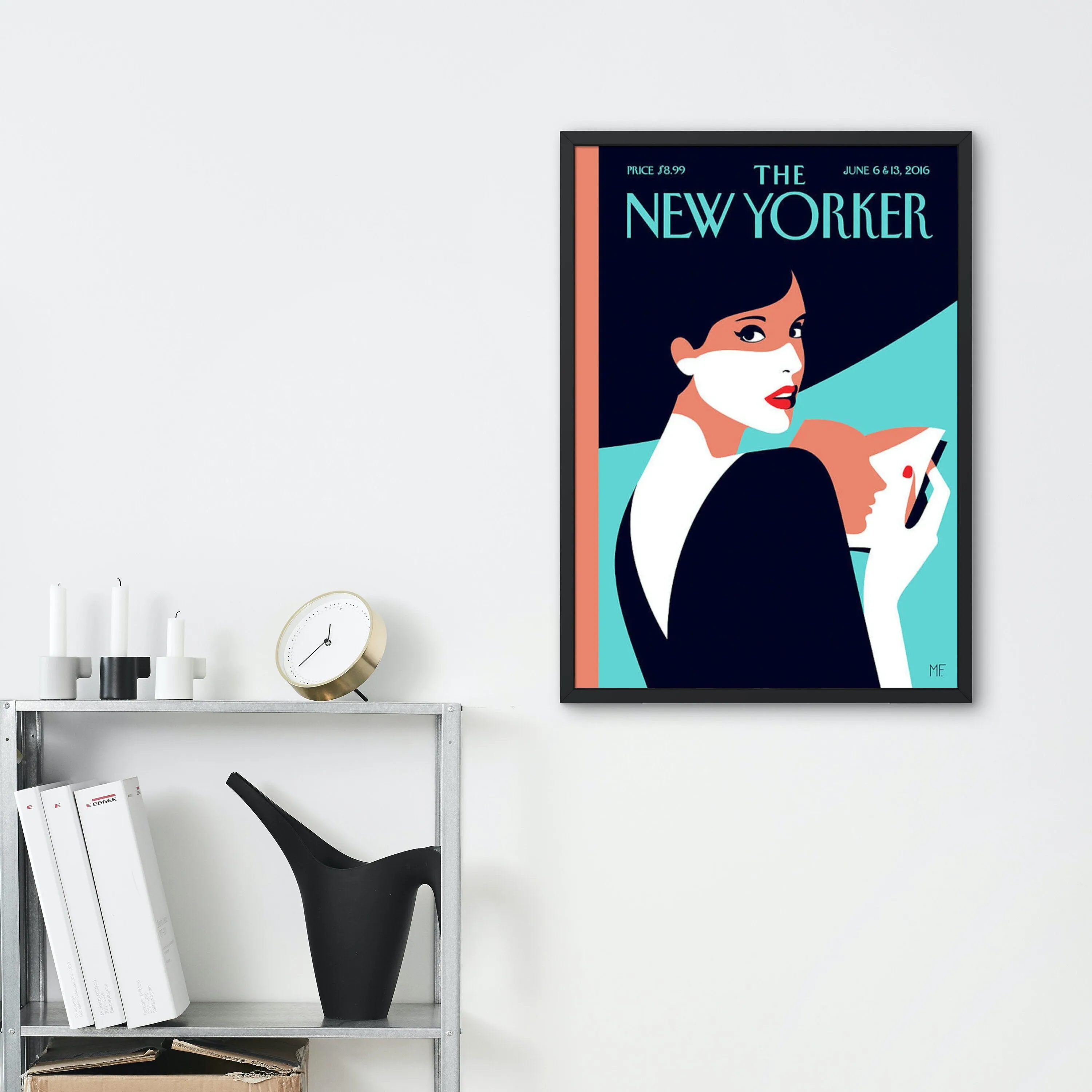 The New Yorker Lady Wearing Hat Page Turner June 2016 Edition PRINTABLE ART, The New Yorker Magazine Print, Trendy Magazine Art, Glam Decor