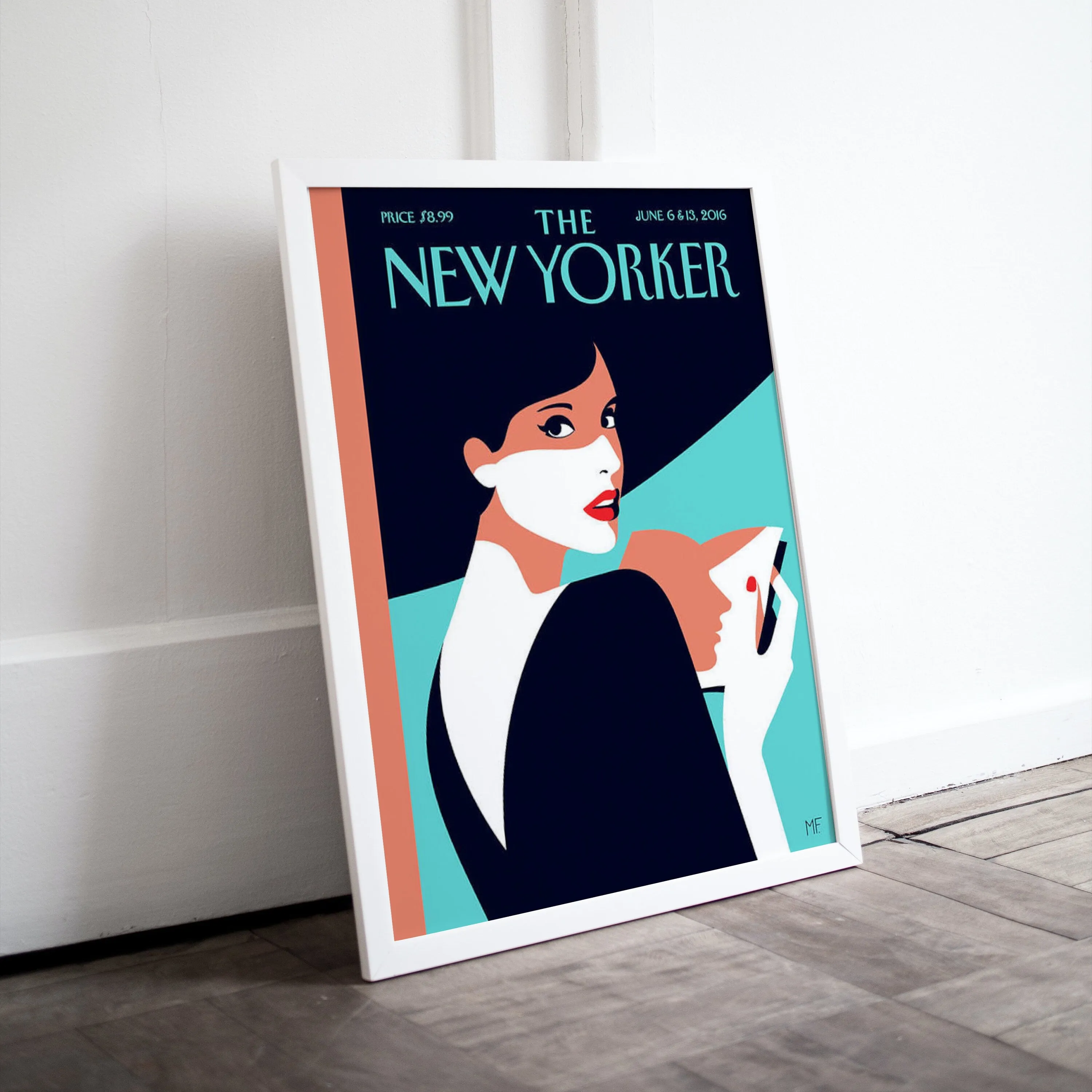 The New Yorker Lady Wearing Hat Page Turner June 2016 Edition PRINTABLE ART, The New Yorker Magazine Print, Trendy Magazine Art, Glam Decor