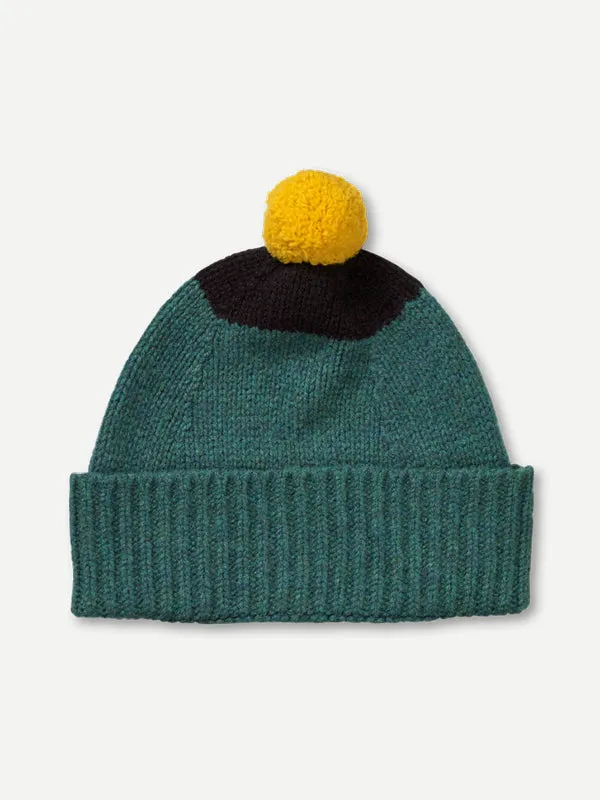 TOP SPOT HAT WITH POMPOM CHARCOAL & FIJI