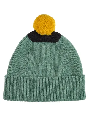 Top Spot Pompom Hat strath & black