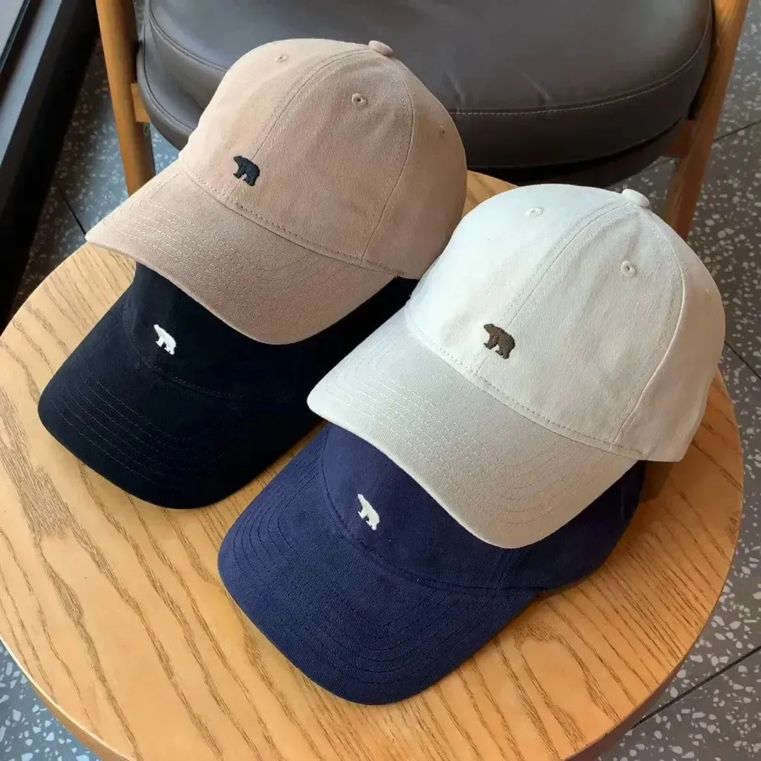 Unisex Cartoon Bear Embroidery Baseball Cap Men Women Soft Cotton Hip Hop Snapback Caps Unisex Sports Dad Trucker Sun Visor Hat