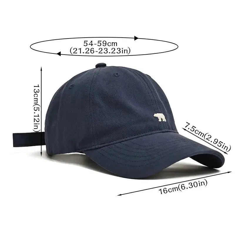 Unisex Cartoon Bear Embroidery Baseball Cap Men Women Soft Cotton Hip Hop Snapback Caps Unisex Sports Dad Trucker Sun Visor Hat