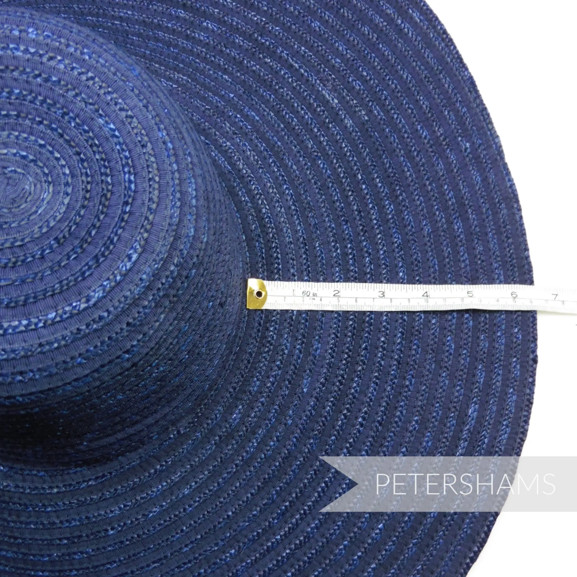 Vintage 50's/60's XL Petersham Ribbon & Laichow Straw Hat Base / Capeline - 14"