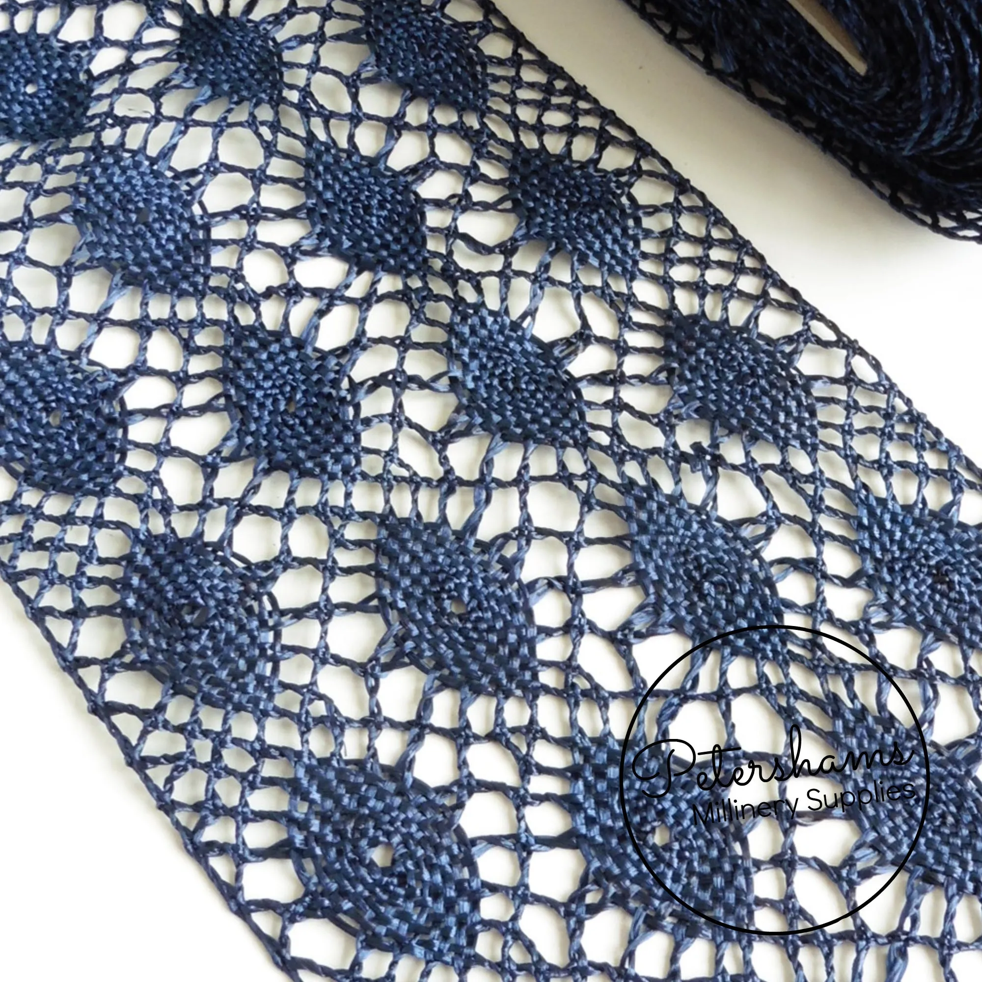 Vintage Wide Raffia Swiss Schloss-Wohlen Ribbon - 1m