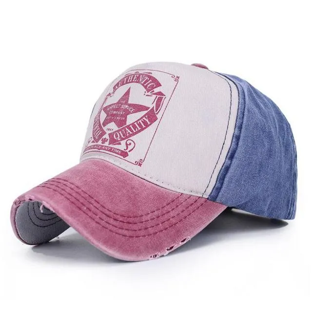 West Louis Star Patchwork Baseball Cap