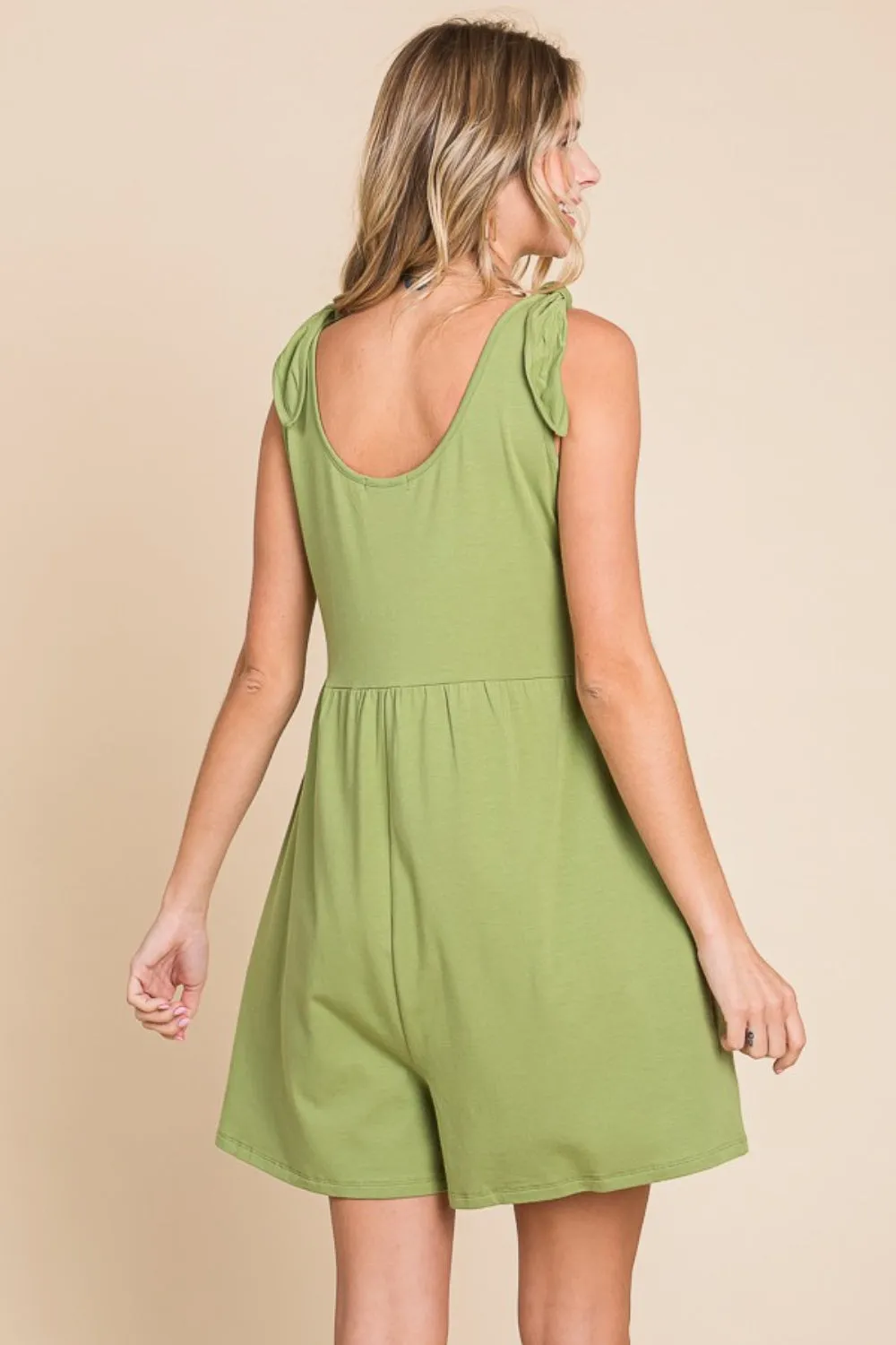 Women's Culture Code Full Size Shoulder Knot Baggy Romper