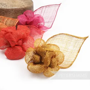 'Zoe' Triple Flower Sinamay Hat Mount